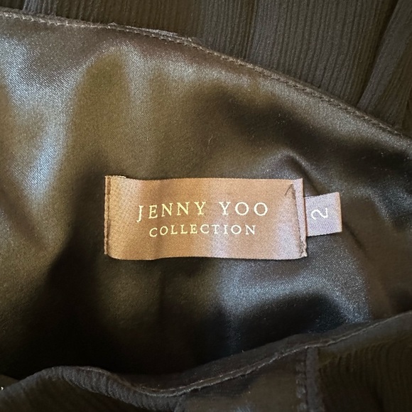 JENNY YOO- Leah Chiffon/Silk Black Gown, Size 2 - Picture 6 of 7